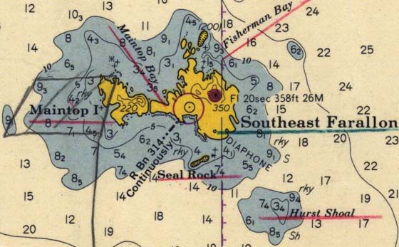 Map Of The Farallon Islands 
 Public domain image 
 Source is NOAA (the U.S. National Oceanic and Atmospheric Administration)